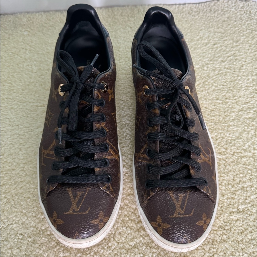 Louis Vuitton Frontrow Sneakers- Monogram Canvas & Patent Leather